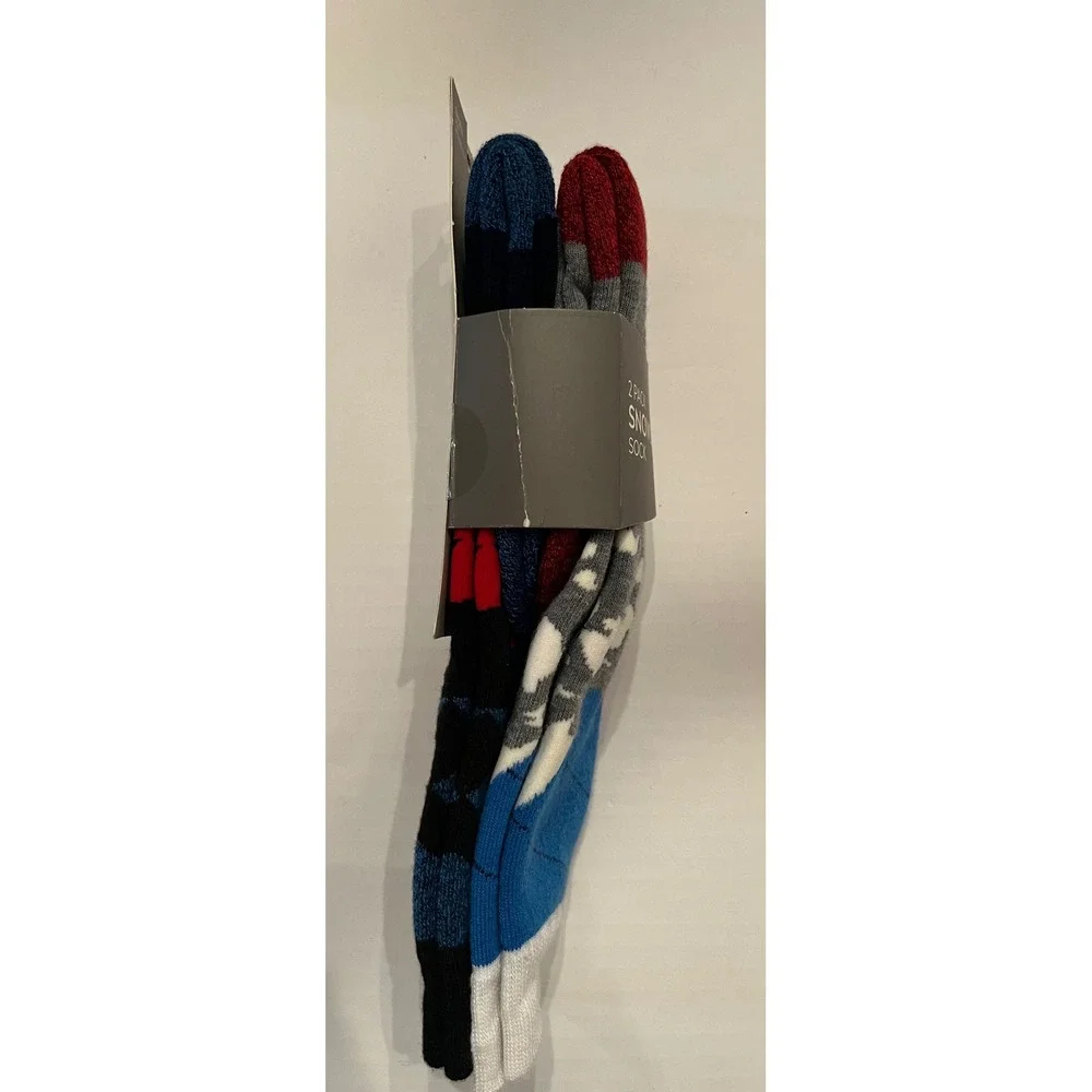 Alpine Design 2 Pair Boys‎ Snowsport Socks Size Small Shoe 13-4